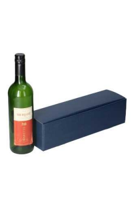 Luxe Wijndozen Ferro Blauw voor 1 fles 34x9x9cm 100stuks OP IS OP