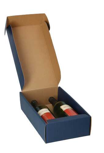 Luxe Wijndozen Ferro Blauw voor 2 fles 34x18.5x9cm 30stuks