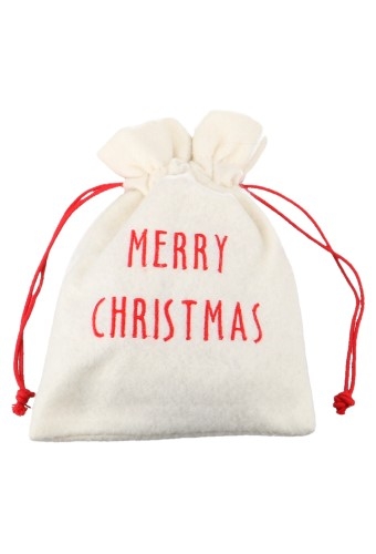 Kerstzakjes Fleece Wit Merry Christmas Rood 20x15cm 10stuks op is op