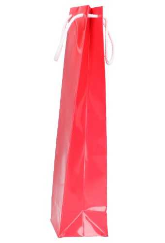 Luxe Wijntasjes Parijs Glans Rood Met Koord 10x9x40cm 10stuks