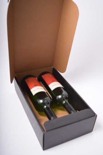 Luxe Wijndozen Ferro Zwart voor 2 fles 34x18.5x9cm 30stuks