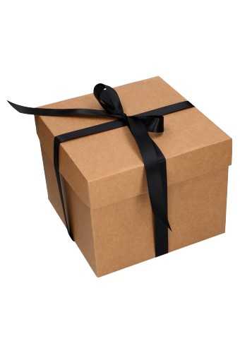 Luxe Geschenkdoos Torino Kraft 25x25x20cm 20stuks OP IS OP