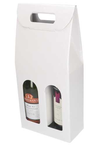 Luxe Wijndozen Vigo Witte Dots Relief voor 2 fles 18x9x38.5cm 30stuks