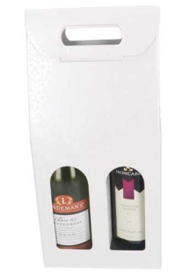 Luxe Wijndozen Vigo Witte Stippen voor 2 fles 18x9x38.5cm 30stuks