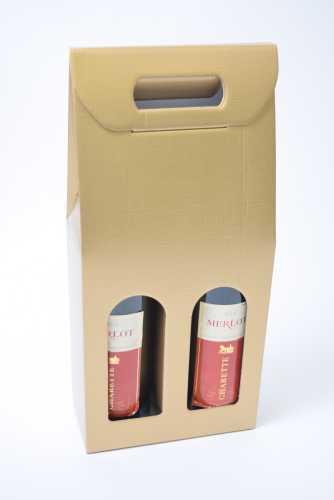 Luxe Wijndozen Vigo Goud voor 2 fles 18x9x38.5cm 30stuks