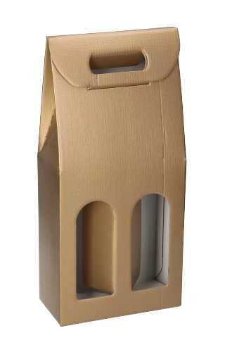 Luxe Wijndozen Vigo Goud voor 2 fles 18x9x38.5cm 30stuks