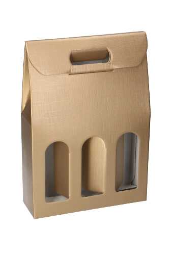 Luxe Wijndozen Vigo Goud voor 3 fles 27x9x38.5cm 30stuks