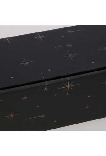 Luxe Wijndozen Ferro Zwart Stars voor 1 fles 34x9x9cm 100stuks