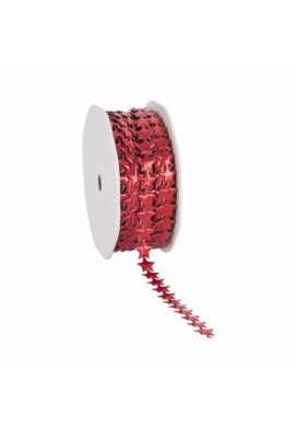 Luxe Kadolint Star Leer Look Rood Metallic 12mm x 15meter Luxe Kadolint Star Leer Look Rood Metallic 12mm x 15meter
