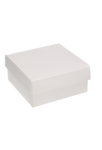 Geschenkdoos & Deksel Gaby Wit Blinkend 12x12x5.5cm 100stuks
